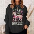 Horse Just A Girl Who Loves Horseback Riding Farm Flower Sweatshirt Gifts for Her