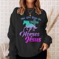 Horse Riding This Girl Runs Horses & Jesus Christian Sweatshirt Gifts for Her