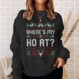 Where My Ho's At Ugly Christmas Sweater Couples Matching Sweatshirt Gifts for Her