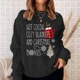 Hot Cocoa Cozy Blankets And Christmas Movie Buffalo Plaid Sweatshirt Gifts for Her