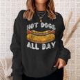 Hot Dog Adult Vintage Hot Dogs All Day Sweatshirt Gifts for Her