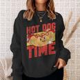 Hot Dog Adult Vintage Hot Dog Time Sweatshirt Gifts for Her