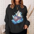 Ice Sailing Hedgehog Ice Sailing Ice Boating Yachting Sweatshirt Geschenke für Sie