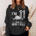 I'm 11 This Is How I Roll Airplane 11 Year Old Birthday Boys Sweatshirt Gifts for Her