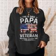I'm A Dad Papa And Veteran Fathers Day Retro Papa Grandpa Sweatshirt Gifts for Her