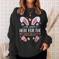 I'm Just Here For The Chocolate Cute Bunny Easter Sweatshirt Gifts for Her