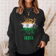 India Retro Vintage Watercolors Sport Indian Flag Souvenir Sweatshirt Gifts for Her