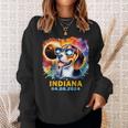 Indiana Total Solar Eclipse 2024 Beagle Dog Colorful Sweatshirt Gifts for Her