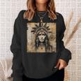 Indianerin Indian Häuptling Kopfschmuck Uhreinwohner Sweatshirt Geschenke für Sie