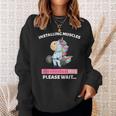 Installing Muscles Unicorn Weight Lifting Fitness Motivation Sweatshirt Gifts for Her