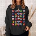 International Flags World Cute Hearts Countries Sweatshirt Gifts for Her