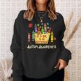 It’S Ok To Be Different Autism Awareness Crayons Teacher Sweatshirt Gifts for Her