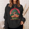 Japanese Bonsai Tree Retro Vintage Sunset Sweatshirt Gifts for Her
