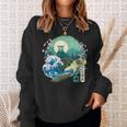 Japonés Tortuga Mar Gran Ola Kanagawa Japón Arteintage Camisa de entrenamiento Regalos para ella