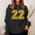 Jersey 22 Golden Yellow Sports Team Jersey Number 22 Sweatshirt Gifts for Her