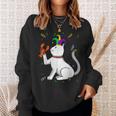 Jester Cat Crawfish Mardi Gras Carnival Masquerade Party Sweatshirt Gifts for Her