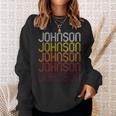 Johnson Retro Wordmark Pattern Vintage Style Sweatshirt Gifts for Her