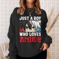 Just A Boy Who Loves Anime Japanese Anime Boy Manga Sweatshirt Gifts for Her
