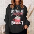 Just Call A Christmas Beast With Cute Deer In Cocoa Cup Sweatshirt Gifts for Her