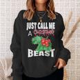 Just Call A Christmas Beast With Cute Holly Leaf Sweatshirt Gifts for Her