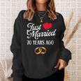 Just Married 70 Years Ago Couple 70Th Anniversary Sweatshirt Gifts for Her