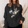 Katzen-Sonnenbrille Spielt Fußball-Kostüm Spielerbesitzer Liebhaber Sweatshirt Geschenke für Sie