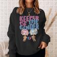 Keeper Of The Gender RevealCute Baby Bear Balloons Sweatshirt Gifts for Her