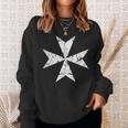 Knights Hospitaller Cross Distressed Sweatshirt Gifts for Her