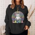 Laura Name Vorname Einhorn Regenbogen Personalisiert Sweatshirt Geschenke für Sie