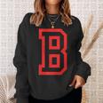 Letter B Large And Bold Outline In Red Sweatshirt Gifts for Her