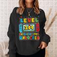 Level 100 Days Of School Unlocked Boys Gamer Video Games Sweatshirt Gifts for Her