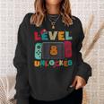 Level 8 Unlocked Gaming Birthday Boys Kid 8Th Birthday Gamer Sweatshirt Gifts for Her