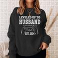 Leveled Up To Husband 2024 Newlywed Groom Just Married Gamer Sweatshirt Gifts for Her
