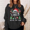 Most Likely To Eat All The Food Family Xmas Holiday Sweatshirt Gifts for Her