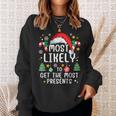 Most Likely To Get The Most Presents Family Xmas Holiday Sweatshirt Gifts for Her