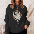 Lilie Flowers Celestial Cat In A Crescent Moon Sweatshirt Gifts for Her