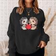 Lindos Erizos Pareja Amor Corazón Kawaii Camisa de entrenamiento Regalos para ella