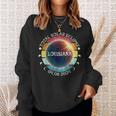 Louisiana Total Solar Eclipse April 8Th 2024 Retro Vintage Sweatshirt Gifts for Her
