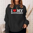 I Love My Boyfriend Pocket Graphic Matching Couples Sweatshirt Gifts for Her