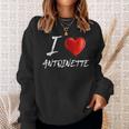 I Love Heart Antoinette Family NameSweatshirt Gifts for Her