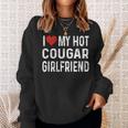 I Love My Hot Cougar Girlfriend Distressed Heart Sweatshirt Gifts for Her