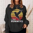 I Love Hummers Bird Vintage Sunset Colibri Sweatshirt Gifts for Her