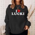 I Love Lucki I Heart Lucki Red Heart Sweatshirt Gifts for Her