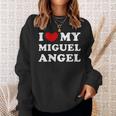 I Love My Miguel-Angel Amo A Mi Miguel-Angel Cuello Camisa de entrenamiento Regalos para ella