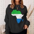 Love Sierra Leone With Sierra Leonean Flag In Africa Map Sweatshirt Gifts for Her