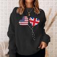 Loving Usa United Kingdom Flag Heart British Americans Love Sweatshirt Gifts for Her