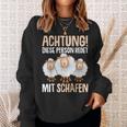 Lustiges Schäfer Sweatshirt Achtung, Rede mit Schafen, Schäferhumor Tee Geschenke für Sie