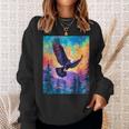 Majestic Eagle Silhouette Freedom's Colors Sweatshirt Gifts for Her