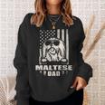 Maltese Dad Cool Vintage Retro Proud American Sweatshirt Gifts for Her