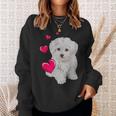 Maltese Dog And Heart Dog Sweatshirt Geschenke für Sie